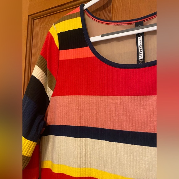 Anthropology Ribbed Striped Dress by Tracy Reese Fully Lined Sz XL New With Tags - Picture 3 of 15